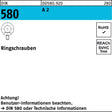 Ringschraube DIN 580 M 6 A 2 von F. REYHER – 25 Stück, Edelstahl, 8 mm