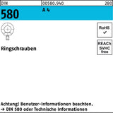 F. REYHER Ringschraube DIN 580 M 27 C 15 E – 5 Stück