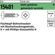 F. REYHER Flachkopf-Bohrschraube ISO 15481 PH ST 2,9x9-H, Stahl gehärtet, galvanisch verzinkt