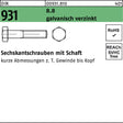 F. REYHER Sechskantschraube DIN 931 M3x30 8.8 galvanisch verzinkt