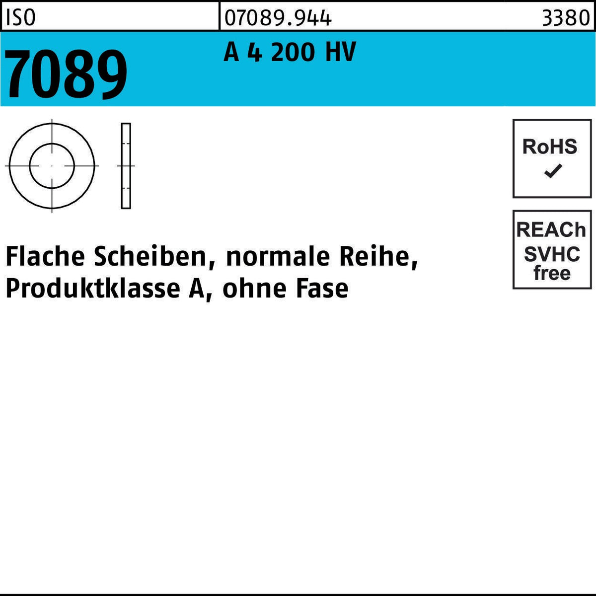 BUFAB Unterlegscheiben ISO 7089 Stahl 200 HV galvanisch verzinkt 5 mm – 1000 Stück