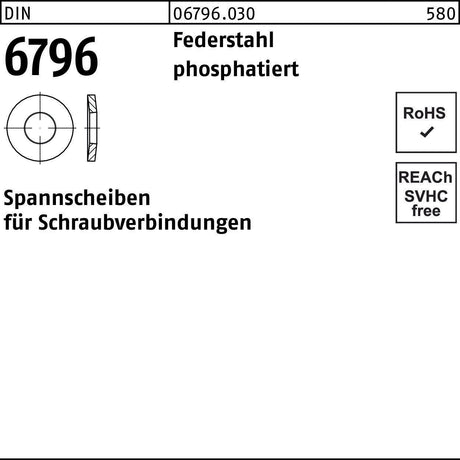 Spannscheiben DIN 6796 5x11x1,2 mm Federstahl verzinkt – 2500 Stück