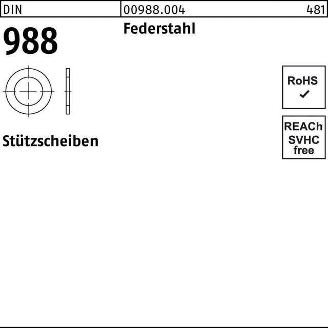 F. REYHER Stützscheibe DIN 988 14x20x1,5 mm Federstahl