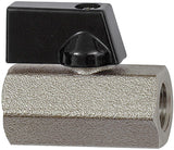 RIEGLER Mini-Kugelhahn VALVE LINE 10 mm – Messing vernickelt, G 3/8 IG/IG, DN 10, 10 bar