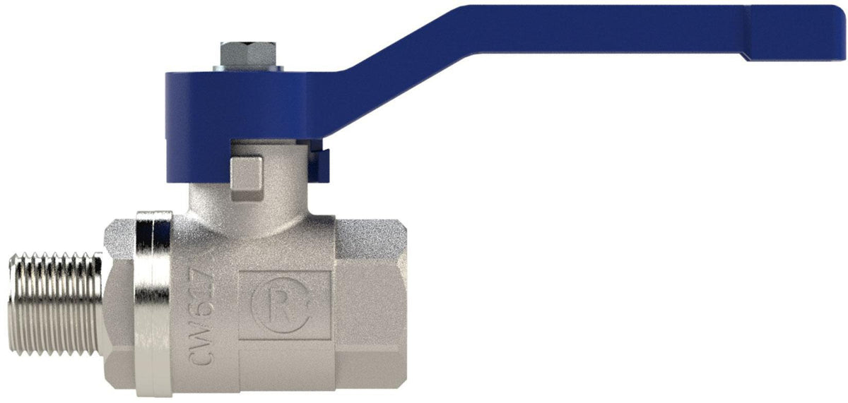 RIEGLER Messingkugelhahn VALVE LINE G 1/4 Zoll DN 8 mm innen/außen – Druckluft bis 25 bar