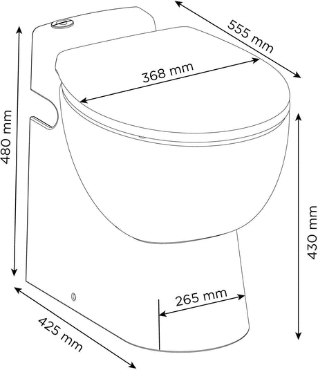 SFA Sanicompact Pro Kompakt-WC mit integrierter Hebeanlage und WT-Anschluss