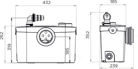 SFA SANIPRO XR UP Fäkalienhebeanlage – Für WC, Waschbecken, Dusche & Bidet
