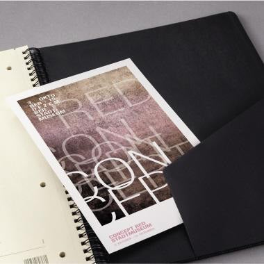 SIGEL Collegeblock Conceptum CO840 Hardcover A4 kariert 80g/m² schwarz – 80 Blatt, Doppelspiralbindung