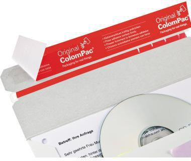 ColomPac Versandtasche Rigid CP 012.04 A4+ Vollpappe weiß mit Selbstklebung und Aufreißhilfe