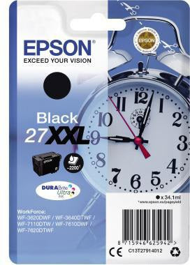 Epson Tintenpatrone C13T27914012 27XXL Schwarz 34,1 ml ca. 2.200 Seiten