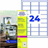 AVERY ZWECKFORM Folienetiketten L4773-20, 63,5 x 33,9 mm, 480 Etiketten, wetterfest, reißfest, für Laserdrucker