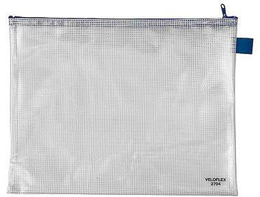 VELOFLEX Reißverschlusstasche DIN A4 PVC transparent 335x255 mm gewebeverstärkt