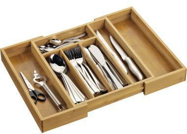 Esmeyer Besteckkasten SIMON ausziehbar Bambusholz braun 7 Fächer 28,5–40 cm