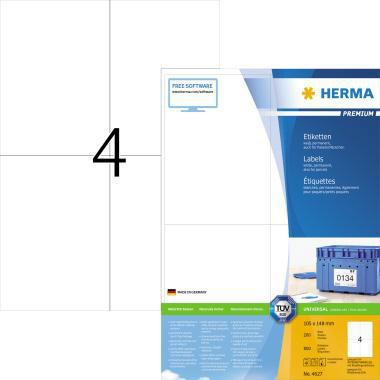 HERMA Universaletikett PREMIUM 105 x 148 mm, 800 Etiketten, weiß, FSC, Made in Germany