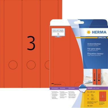 HERMA Ordneretikett 5138 61x297mm blau 60 Stück – Blanko für alle gängigen Ordner