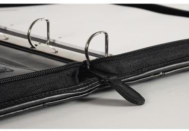 Soennecken Schreibmappe Essen 5164 mit Griff, Lederimitat schwarz, DIN A4, inkl. Solartaschenrechner