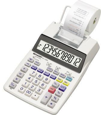 Sharp Tischrechner EL-1750V – 12-stelliges LCD-Display, Druckfunktion, Batterie- und Netzbetrieb
