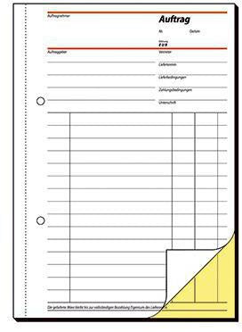 SIGEL Auftragsformular SD001 DIN A5 selbstdurchschreibend 2x40 Blatt mit Fälzelbindung