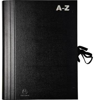 Exacompta Fächermappe 61550B A-Z DIN A4 schwarz – 20 Fächer, Schnürband, FSC
