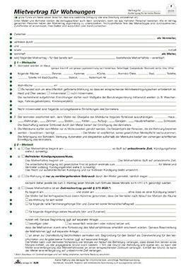 RNK Mietvertrag 525 Wohnung DIN A4 – 6 Blatt Formular inkl. Hausordnung & Wohnungsgeberbescheinigung
