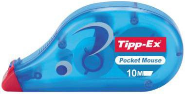 TIPP-EX Korrekturroller Pocket Mouse 4,2 mm x 10 m – reißfestes Polyesterband, bewegliche Spitze