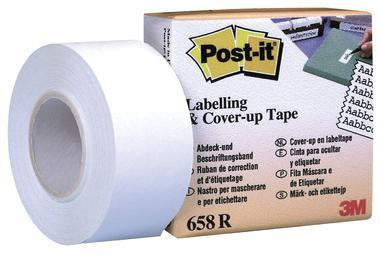 Post-it Abdeckband 658R 25mm x 17,7m weiß – Wieder ablösbares Korrekturband für saubere Korrekturen