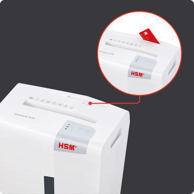 HSM Aktenvernichter shredstar S10 – Streifenschnitt 6 mm, 18 l Auffangvolumen, P-2, weiß