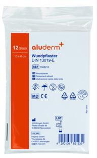 SÖHNGEN Pflaster-Schnellverband 10x6 cm DIN 13019-E – 12 Stück, elastisch, Vlieskompresse