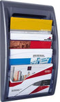 Paperflow Prospekthalter Quickfit DIN A4 quer, 4 Fächer, anthrazit – Wandmontage