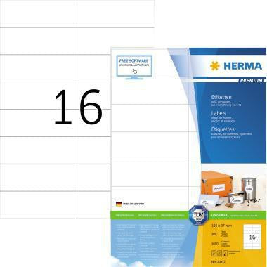 HERMA Universaletikett PREMIUM 105 x 37 mm, 1.600 Etiketten, weiß, FSC, Made in Germany