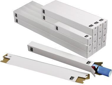 tidyPac Versandhülse TP100.001 500x65x65mm Wellkarton weiß – Falthülse mit Steckverschluss