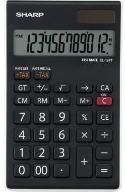 SHARP Tischrechner EL-124TWH – Kompakter Solarrechner mit 12-stelligem Display