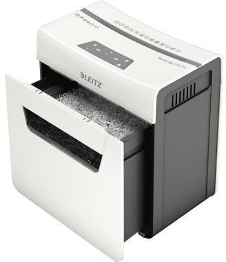 LEITZ Aktenvernichter IQ Protect Premium 6X P4 – Partikelschnitt, 10 l, leise fürs Home-Office