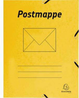 Exacompta Postmappe 55549B DIN A4 Colorspankarton gelb – Sammelmappe mit Gummizug