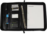 Soennecken Schreibmappe Essen 5164 mit Griff, Lederimitat schwarz, DIN A4, inkl. Solartaschenrechner