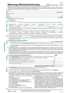 RNK Mietvertrag DIN A4 4 Blatt nicht selbstdurchschreibend inkl. Hausordnung & Wohnungsgeberbescheinigung