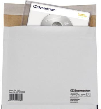 Soennecken CD/DVD Versandtasche 2382 hk Karton weiß 190 x 160 mm mit Haftklebung