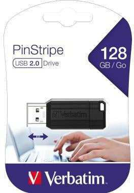 Verbatim USB-Stick Pin Stripe 49071 128GB schwarz mit Schiebemechanismus