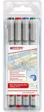 edding 151 F Folienstift 4er-Set – 0,6 mm, feucht abwischbar, 4 Farben