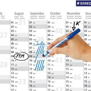 STAEDTLER Lumocolor correctable 305 Folienstift F 0,6 mm – 4er Set farbig sortiert, abwischbar
