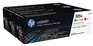 HP Toner CF370AM 305A cyan, magenta, gelb – 3er-Pack für LaserJet Pro
