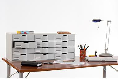 PAPERFLOW Sortierstation 85,7x32,9x34,2cm 12 Fächer grau inkl. Etiketten