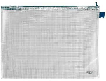 VELOFLEX Reißverschlusstasche DIN A3 – transparente PVC-Folie, gewebeverstärkt, 44,5 x 32 cm