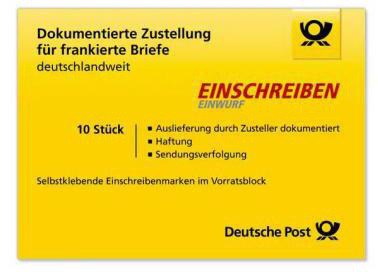 Soennecken Briefmarke Einschreiben/Einwurf national 2,35 Euro selbstklebend 10 Stück