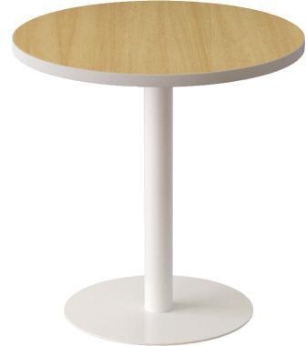 easyDesk Loungetisch G60.13.23 60 cm buche – Runder Beistelltisch mit weißem Stahlgestell