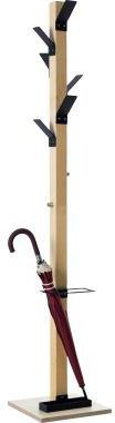 easyCloth Garderobenständer PECPP.01 mit Schirmhalter – 8 Haken, Holz, 178 cm