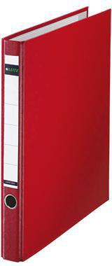 Leitz Ringordner 10140025 DIN A4 35mm PP rot – 2-Ring-D-Mechanik für 200 Blatt