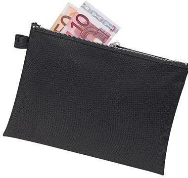 VELOFLEX Banktasche DIN A5 Reißverschlusstasche aus 100 % Polyester, schwarz
