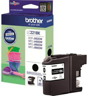 Brother Tintenpatrone LC-221BK Original schwarz ca. 260 Seiten für DCP-J562DW MFC-J480DW