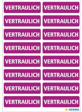 HERMA Hinweisetikett HOME 40 x 12 mm, 320 Etiketten, VERTRAULICH, lila, FSC-zertifiziert